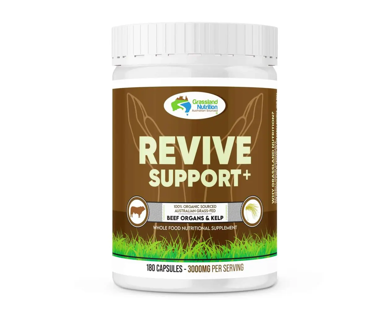 Revice Support+ - 180 Capsules 3000mg per serve - Beef Organs & Kelp