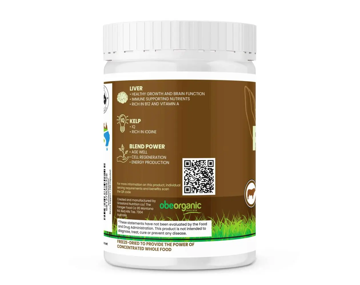 Revive Support+ - 180 Capsules 3000mg per serve - Beef Organs & Kelp